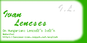 ivan lencses business card